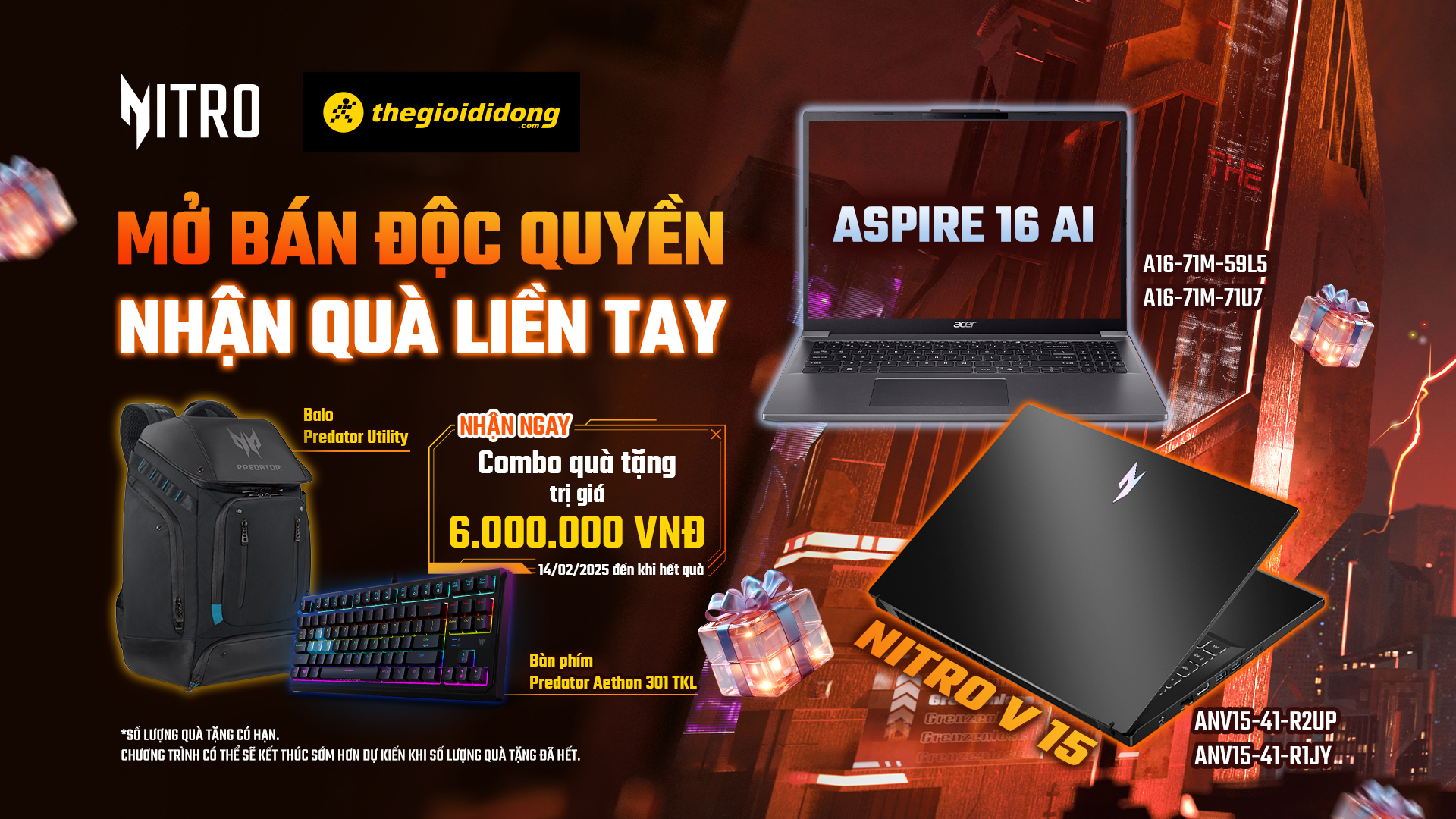 ƯU ĐÃI ACER FESTIVE SEASON - LUCKY SEVEN: MUA LAPTOP GAMING ACER NITRO & PREDATOR NHẬN QUÀ MAY MẮN TRỊ GIÁ LÊN ĐẾN 3.5 TRIỆU ĐỒNG - ACER VIỆT NAM